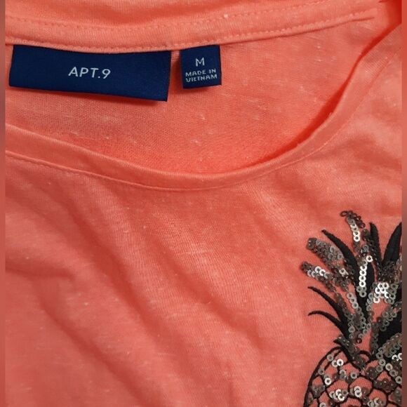 Apt 9 neon orange pineapple tshirt - Picture 2 of 4